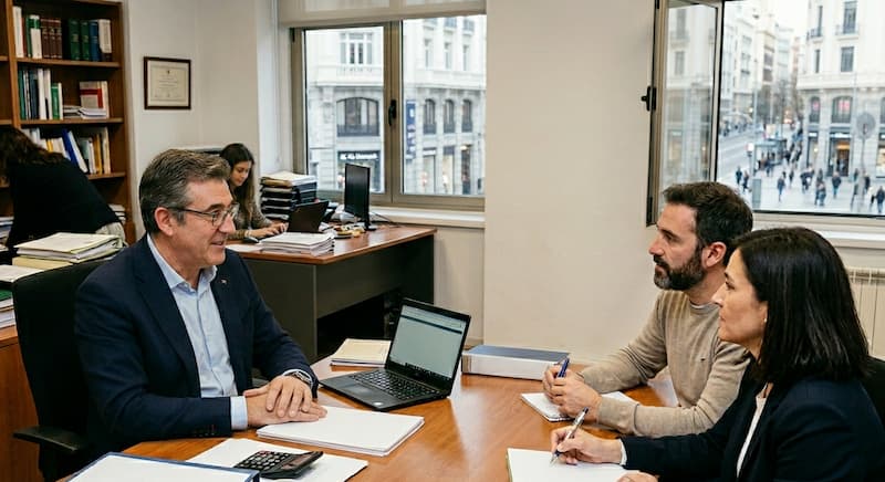 Asesor fiscal explicando deducciones del IRPF y novedades fiscales de la renta 2025
